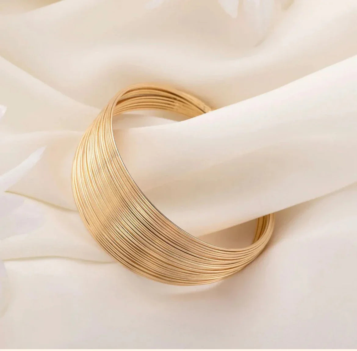 Gold-Plated Bangle-Style Cuff Bracelet For Women And Girls No Return Clearance Sale