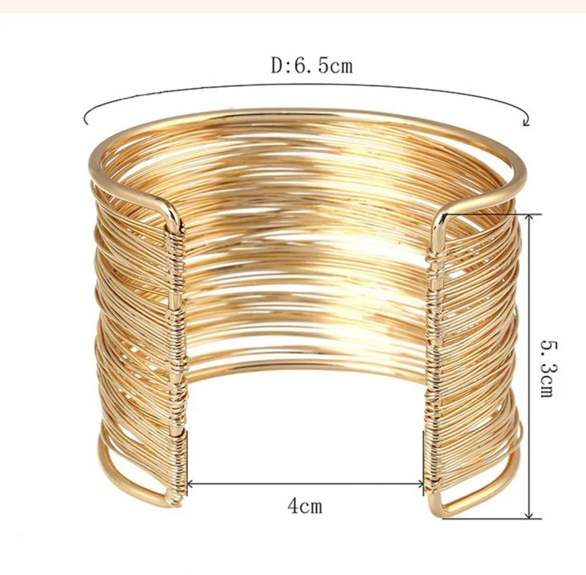 Gold Plated Party Statement Mesh Design Silver Free Size Korean Cuff Bracelet For Women and Girls - ELL DESIGNS