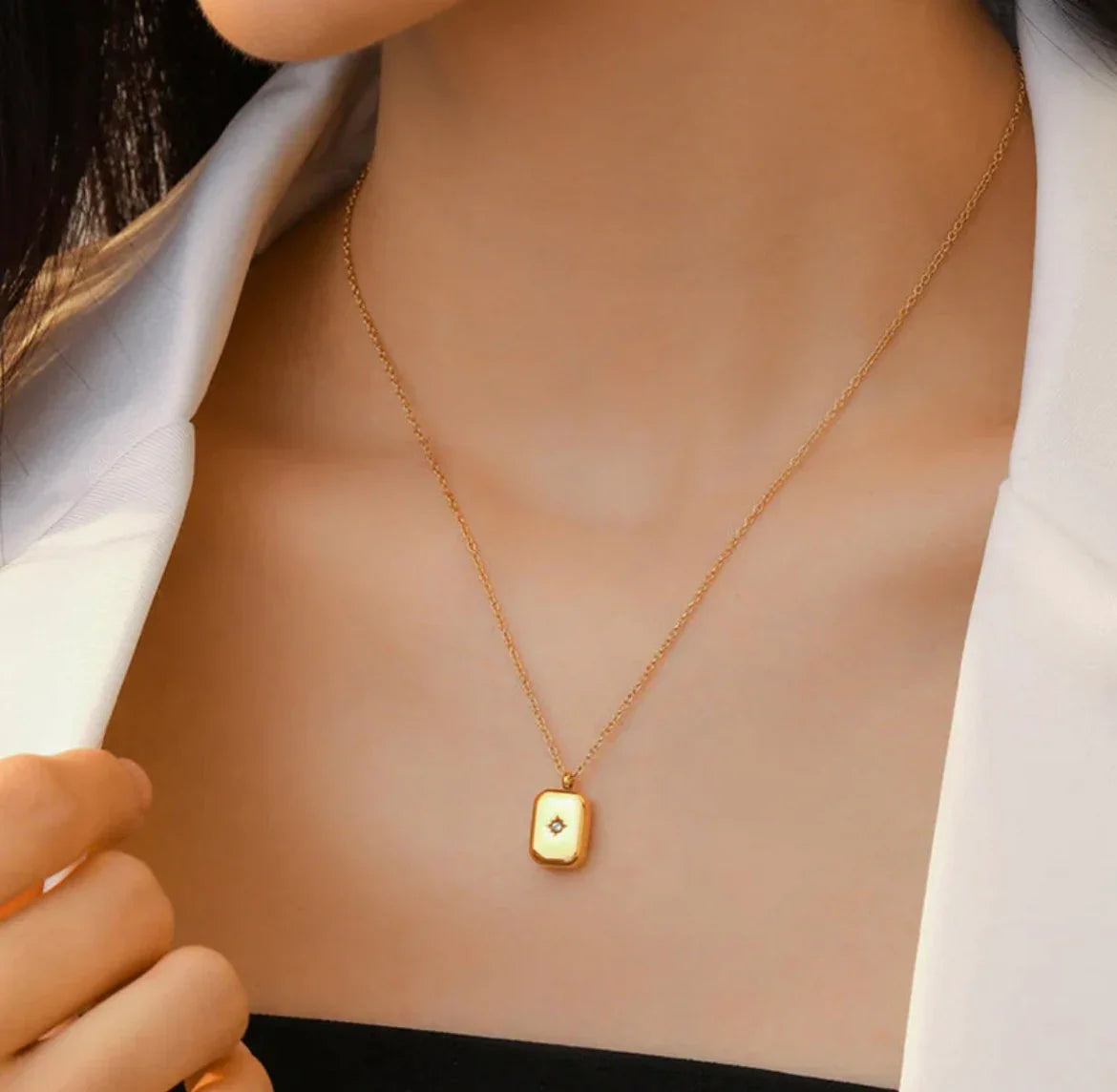 Gold-Plated Anti Tarnish Gold-Toned Star themed Geometric Pendant