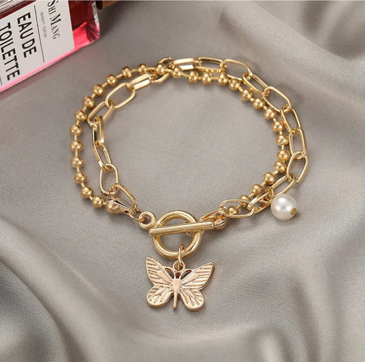 Gold-Toned Gold Plated Butterfly Inspired Bracelet
One Size - ELL DESIGNS
