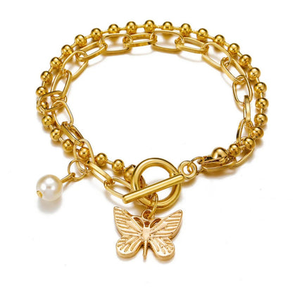 Gold-Toned Gold Plated Butterfly Inspired Bracelet
One Size