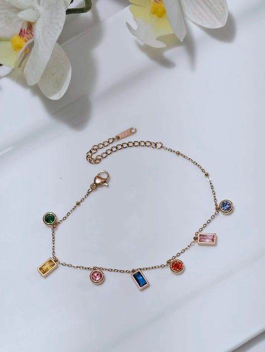 Rainbow charm bracelet for woman